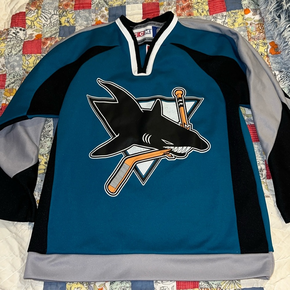 90s San Diego Sharks hockey Ricci 18 CCM Jersey l/xl